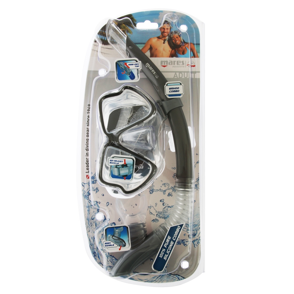 Mares Wahoo Adult Dive Mask and Snorkel Set Clear