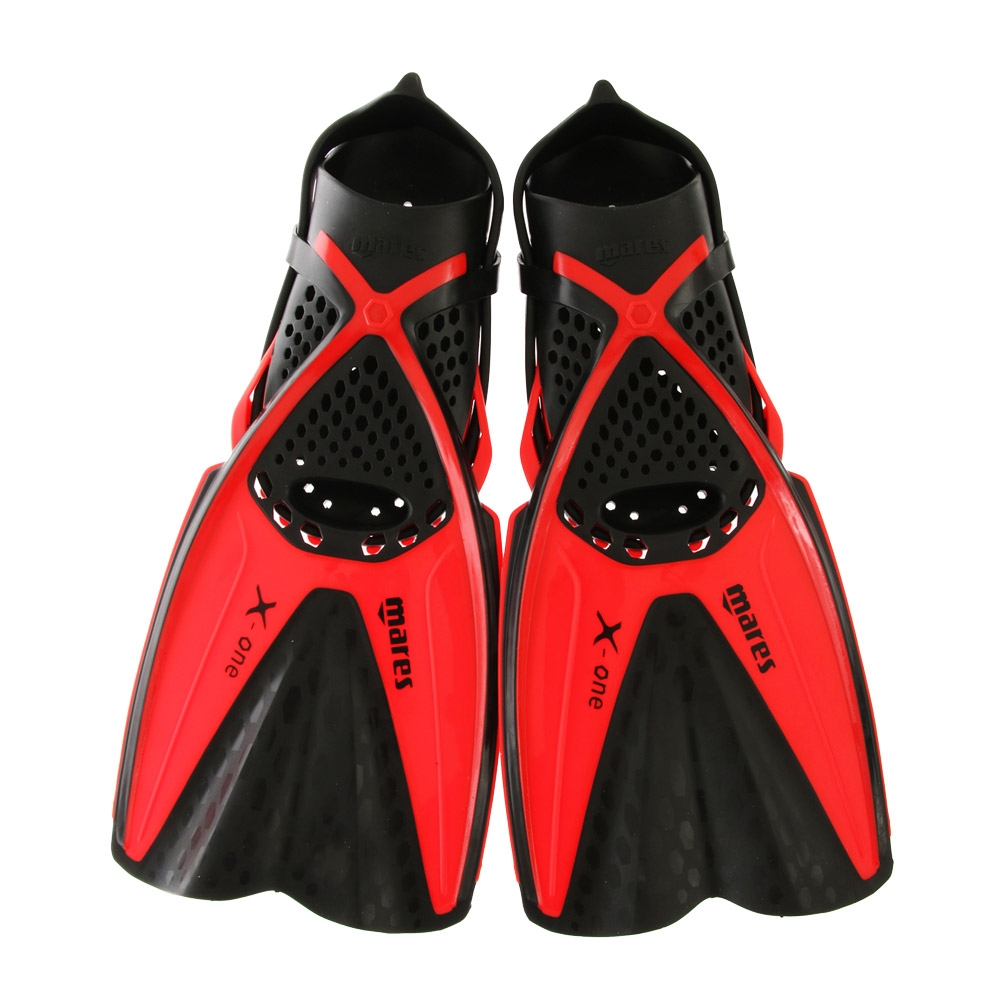 Mares Bonito X-One Adult Dive Mask Snorkel and Fins Set Red/Black