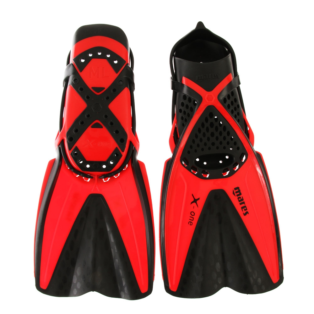 Mares Bonito X-One Adult Dive Mask Snorkel and Fins Set Red/Black