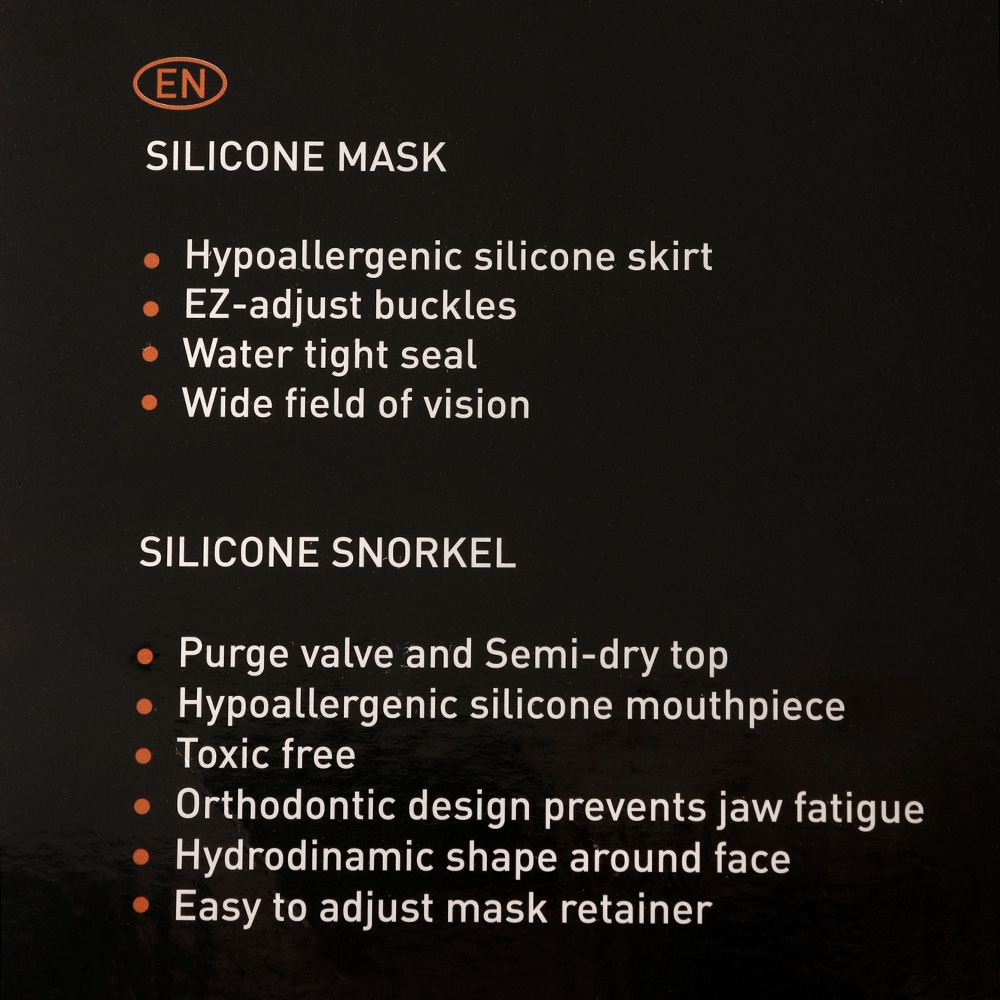 Mares Bonito SF Adult Dive Mask and Snorkel Set Black