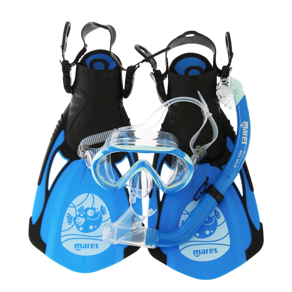 Mares Sea Pals Junior Dive Mask Snorkel and Fins Set S/M Kids US9-13 Blue