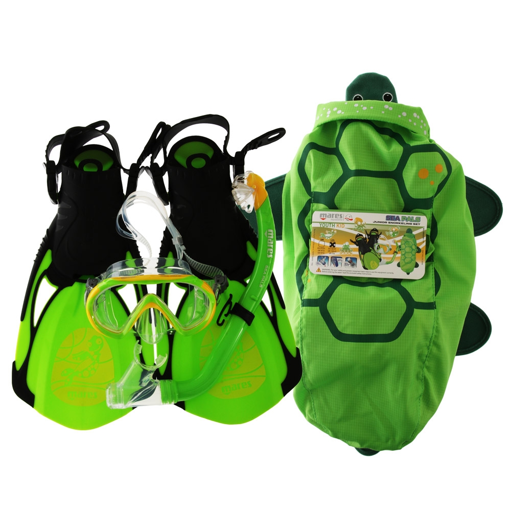 Mares Sea Pals Junior Dive Mask Snorkel and Fins Set L/XL Green