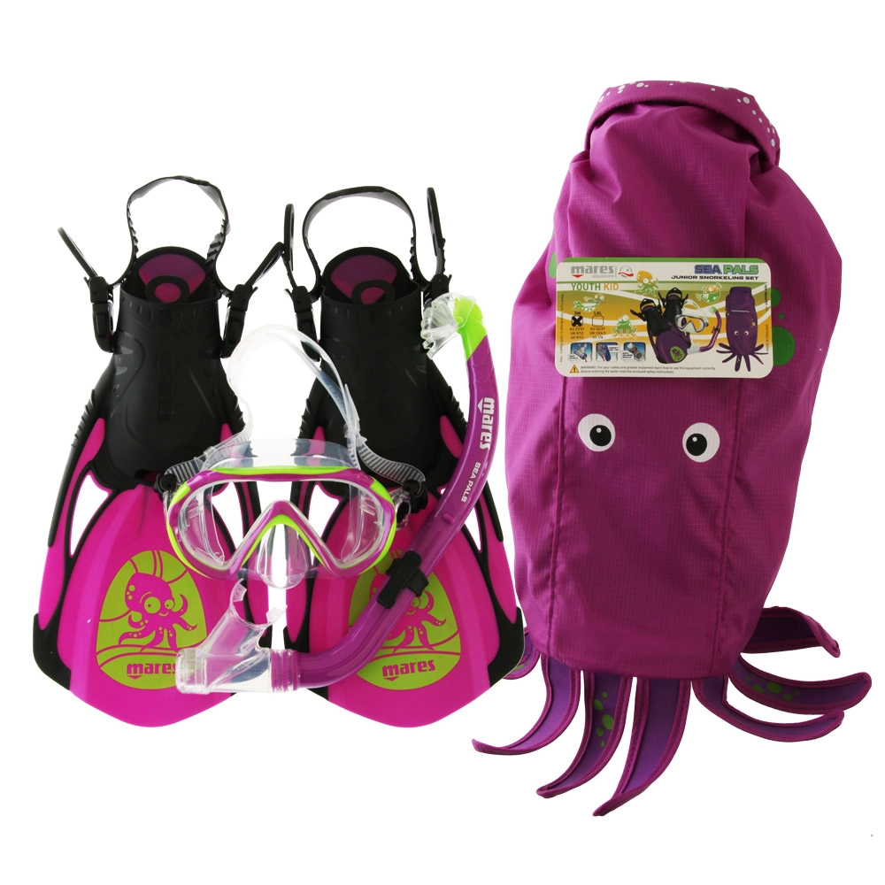 Mares Sea Pals  Junior Dive Mask Snorkel and Fins Set Purple L/XL Mares Sea Pals  Junior Dive Mask Snorkel and Fins Set Purple L/XL