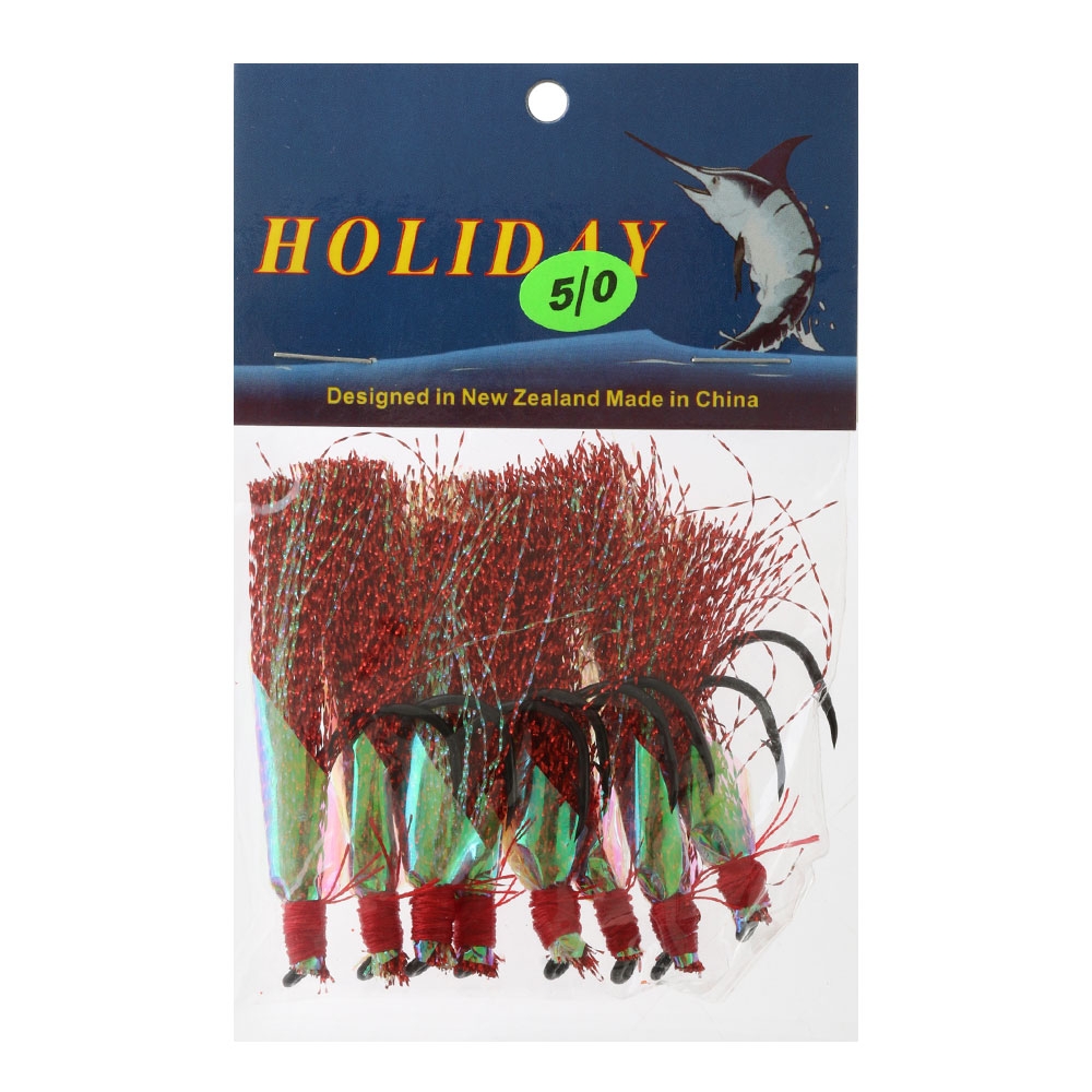Holiday Flasher Beak Hooks 5/0 Qty 8 Motley