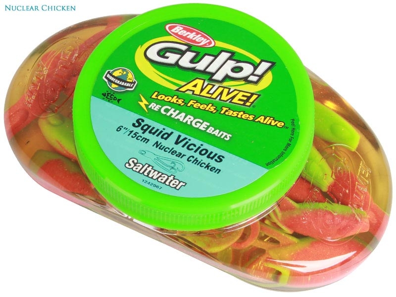 Berkley Gulp Alive Squid Vicious Soft Bait Tub 15cm Nuclear Chicken