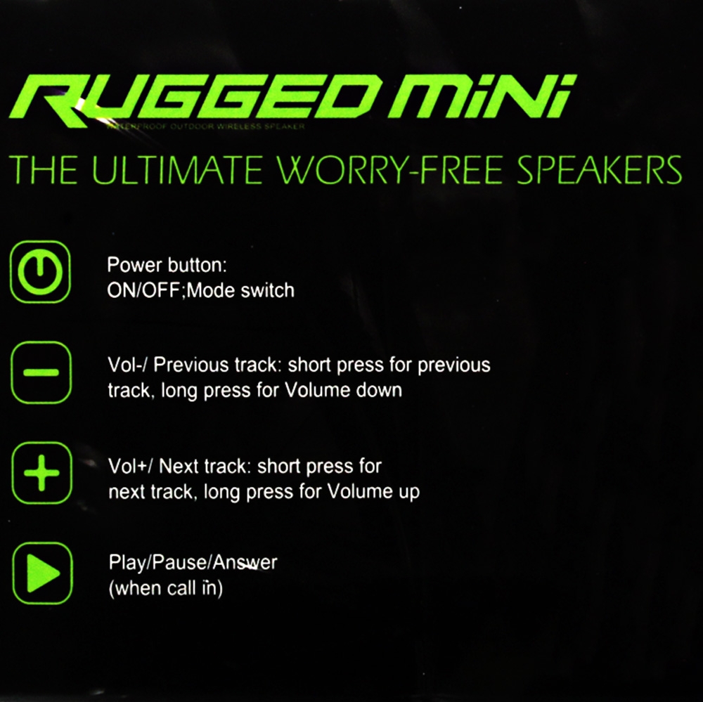 AdventureSeek IPX7 Waterproof Bluetooth Speaker 1200mAh Black