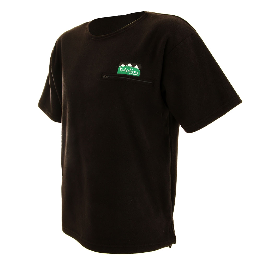 Ridgeline Premium Workmans Mens Fleece Zip T-Shirt Black 3XL