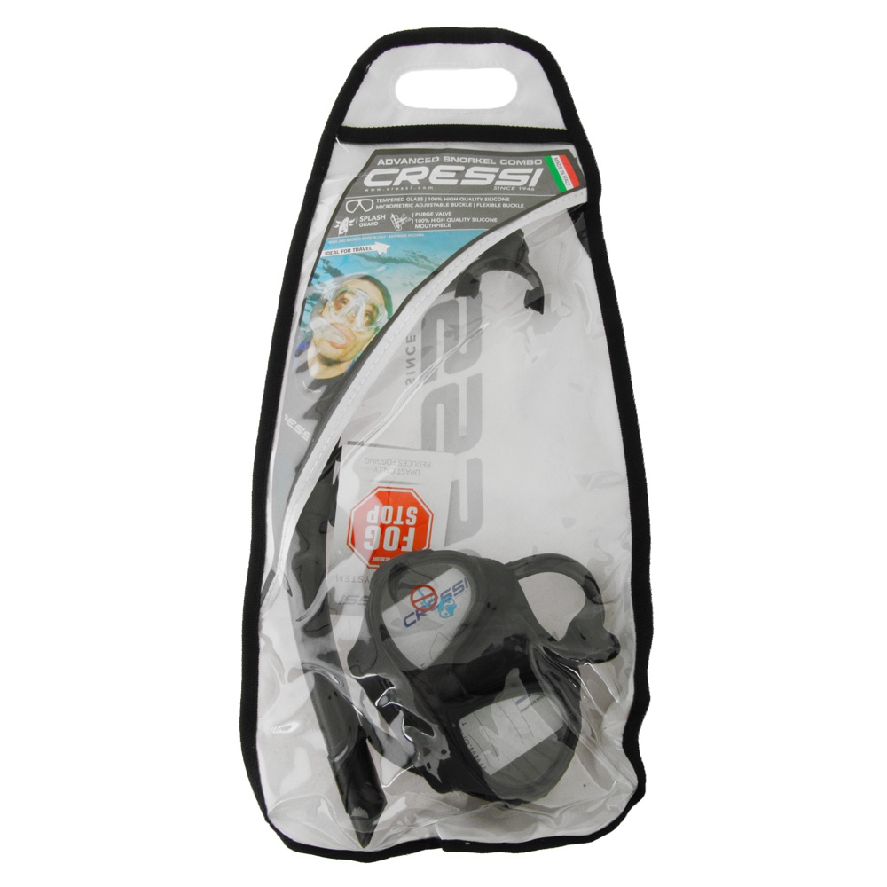 Cressi Calibro Corsica Adult Dive Mask and Snorkel Set Black