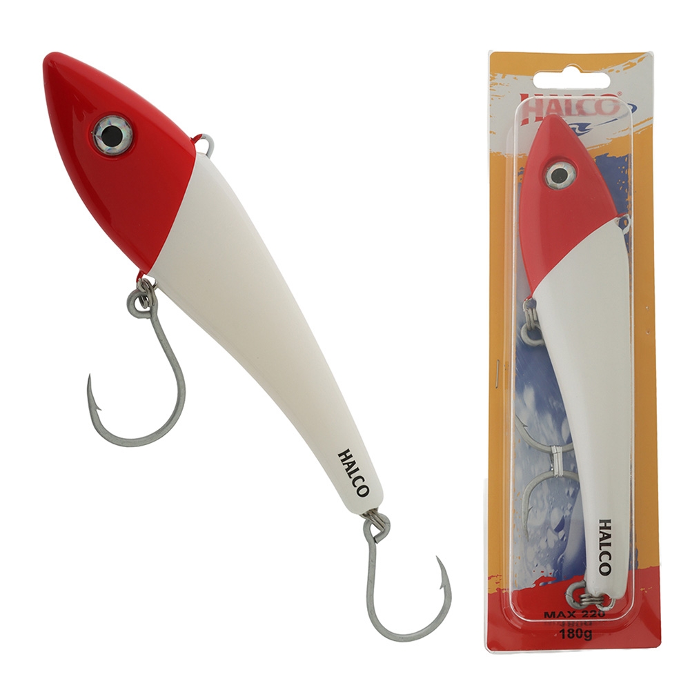 Halco Max 220 Minnow Lure 220mm 180g White Redhead