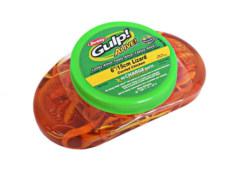Berkley Gulp Alive Lizard Soft Bait Tub 16cm Curried Chicken