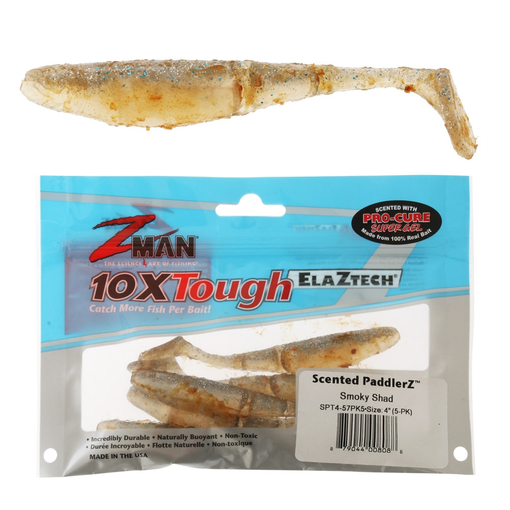 Z-Man PaddlerZ Scented Soft Bait 10cm Smoky Shad