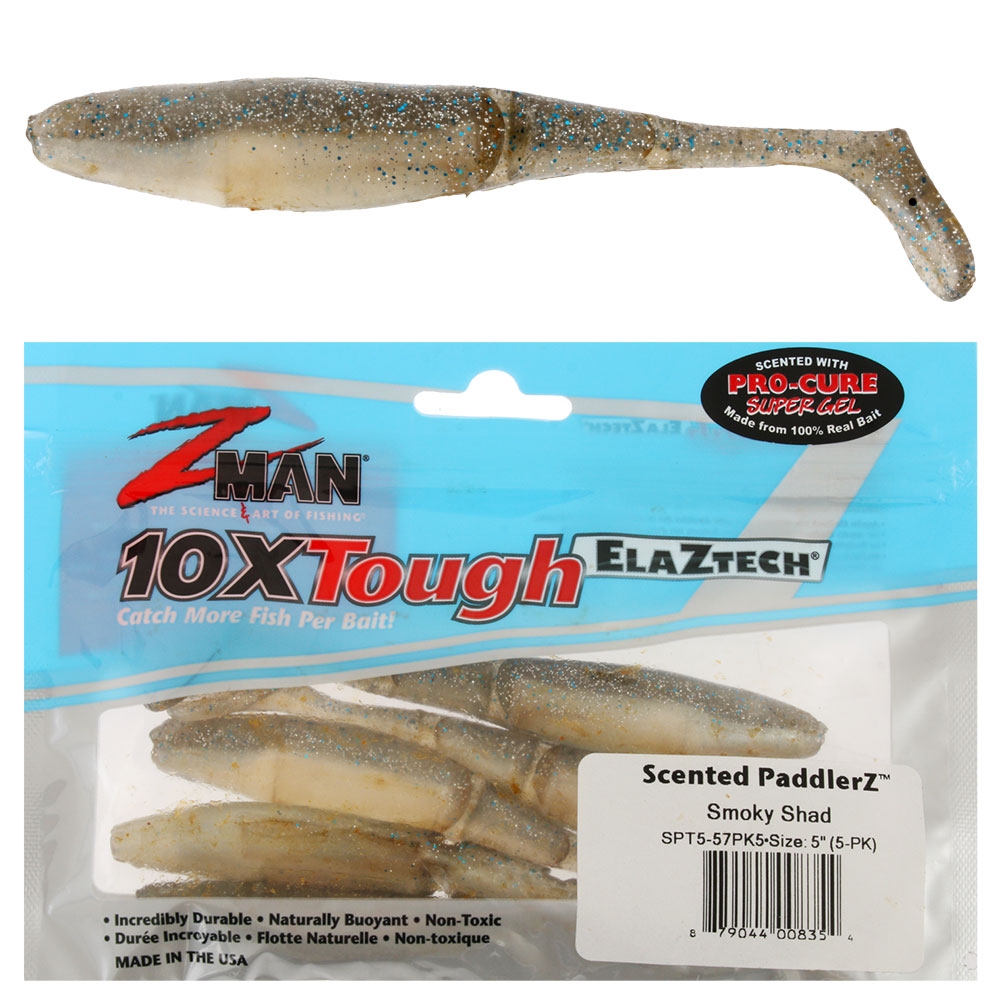 Z-Man PaddlerZ Scented Soft Bait 12.7cm Smoky Shad