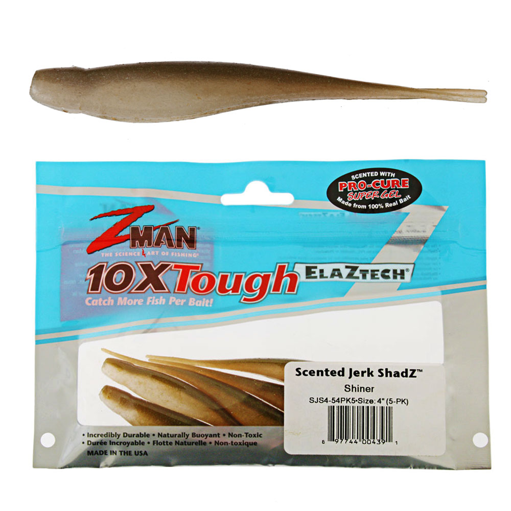 Z-Man Jerk ShadZ Scented Soft Bait 10cm Shiner Qty 5