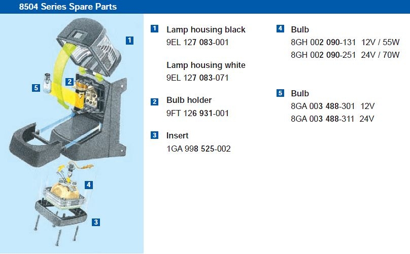 Hella Marine Halogen 8504 Series Masthead/Floodlight Lamps