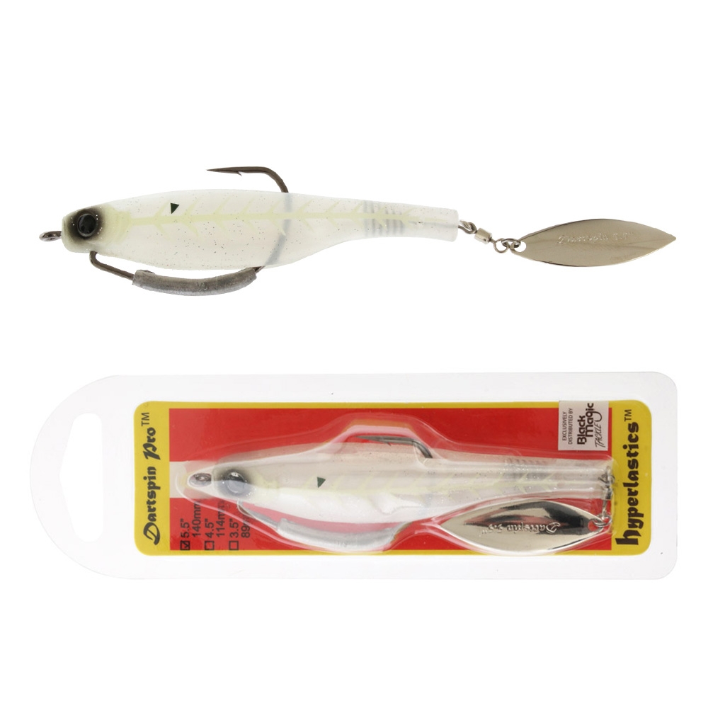 Black Magic Dartspin Pro Soft Lure 5.5in White Ghost