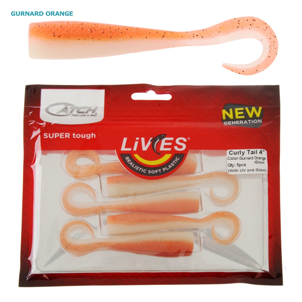 Catch Livies Soft Bait Curly Tail 10cm Qty 5