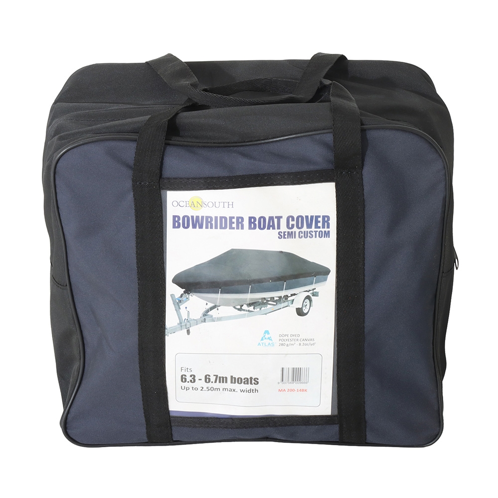 Oceansouth Bowrider Boat Cover 6.3-6.7m Black