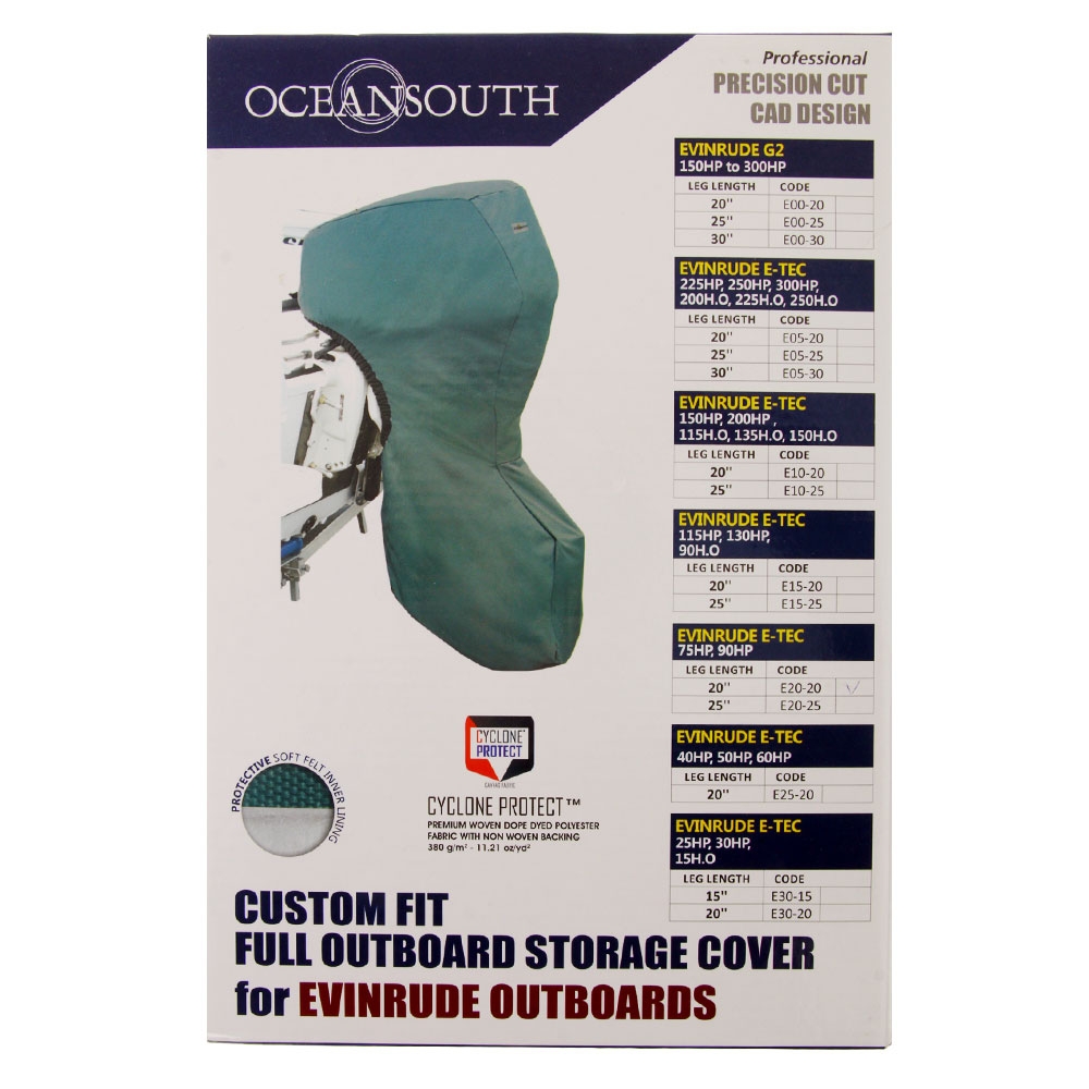 Oceansouth Full Outboard Motor Cover for Evinrude E-TEC 3 CYL E20-20