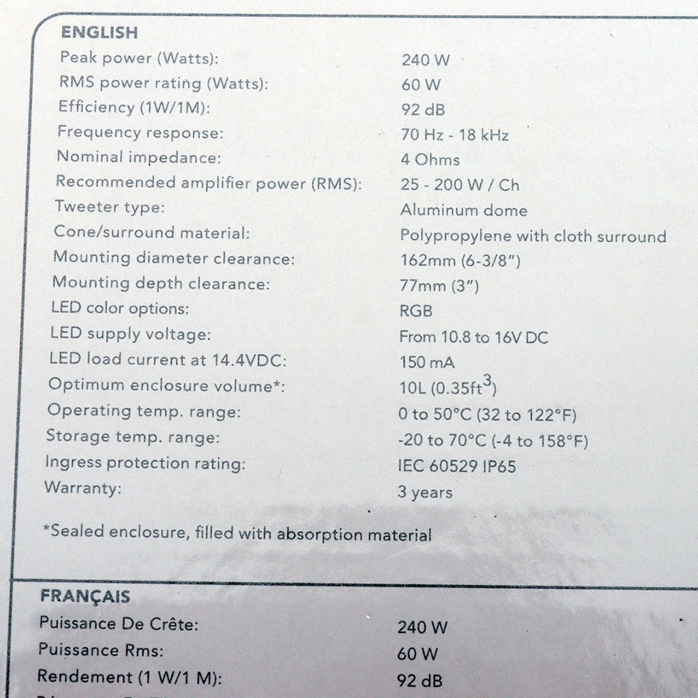Fusion XS-FL77SPGW XS Series Sports LED Marine Speakers 7.7in 240W