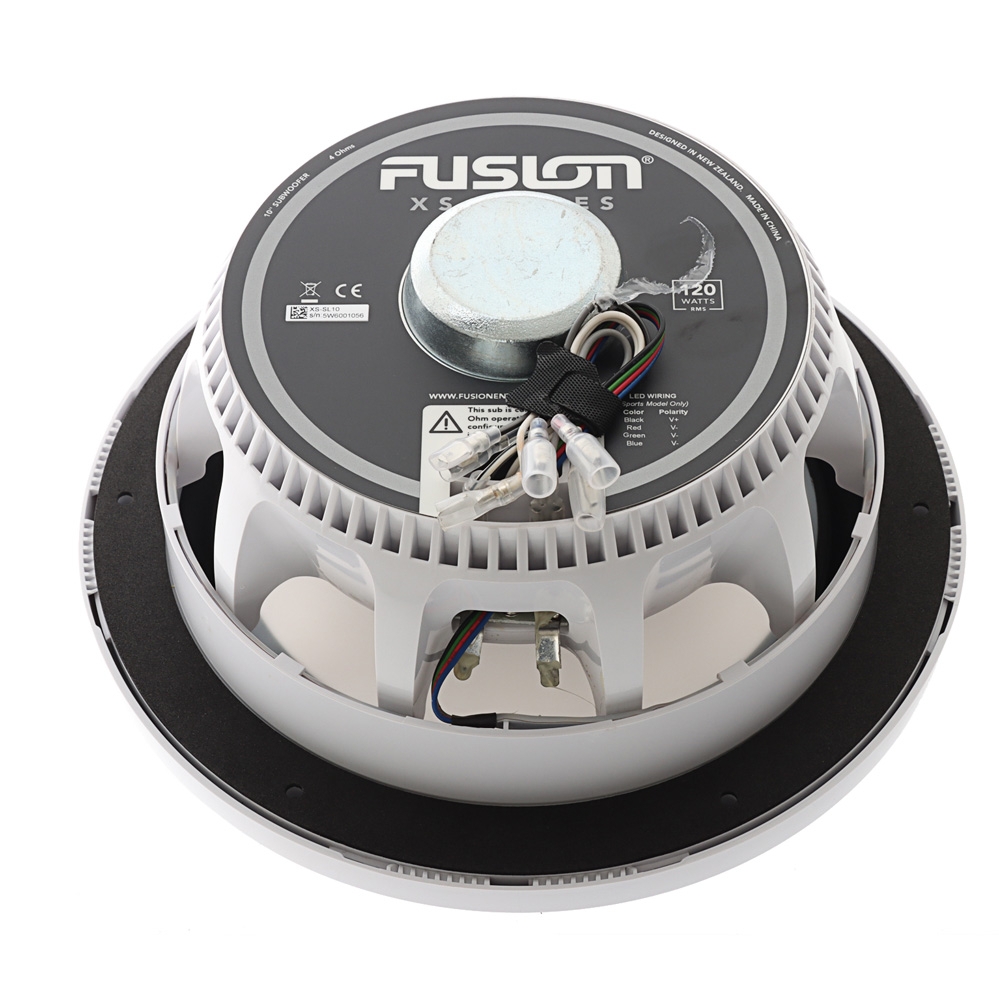 Fusion XS-SL10SPGW XS Series Sports LED Marine Subwoofer 10in 600W