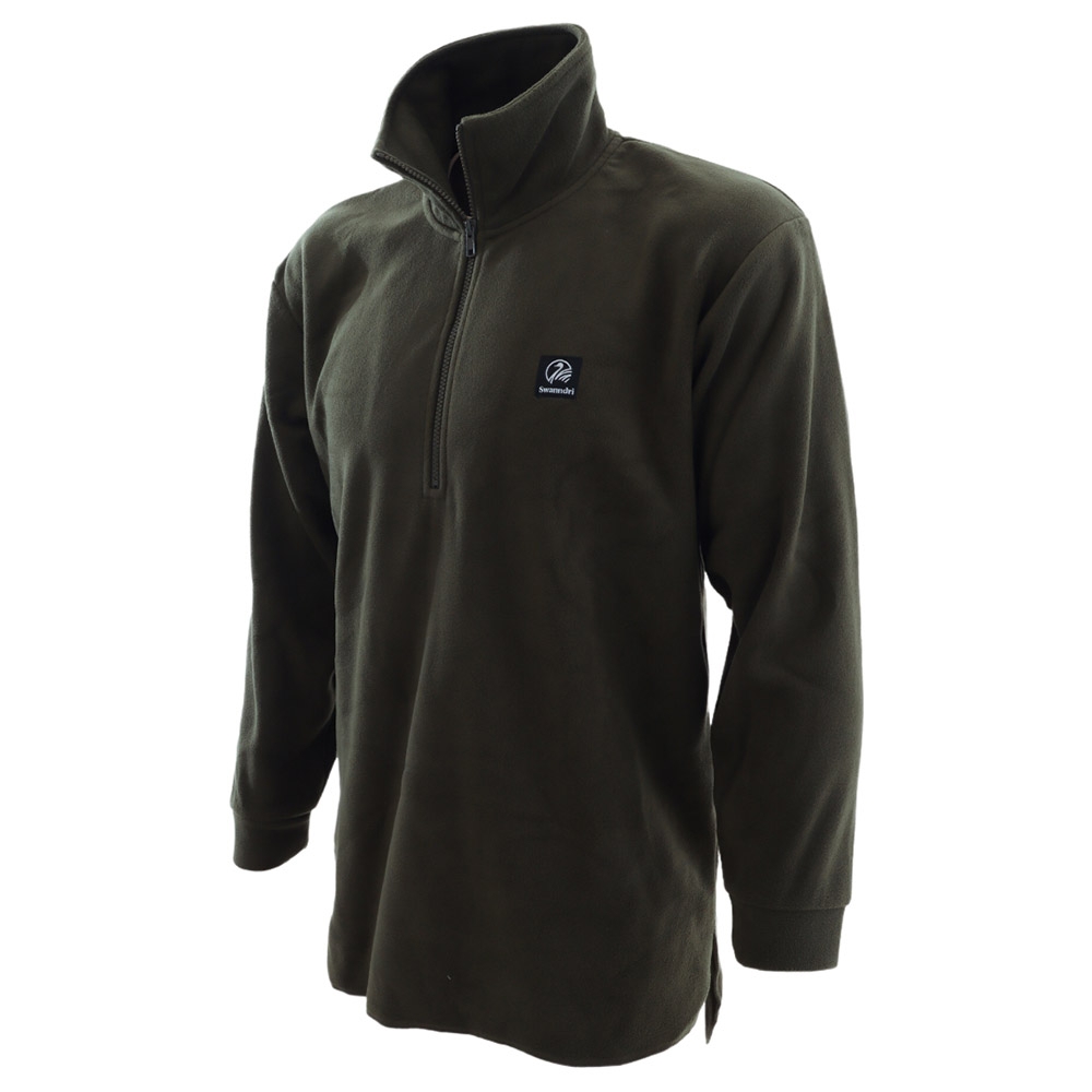 Swanndri Mens Motu Fleece Pullover Top Olive Large