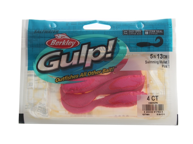 Berkley Gulp Swimming Mullet Soft Bait 13cm Qty 4 Pink