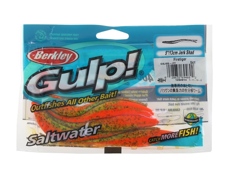 Berkley Gulp Jerk Shad Soft Bait 13cm Firetiger