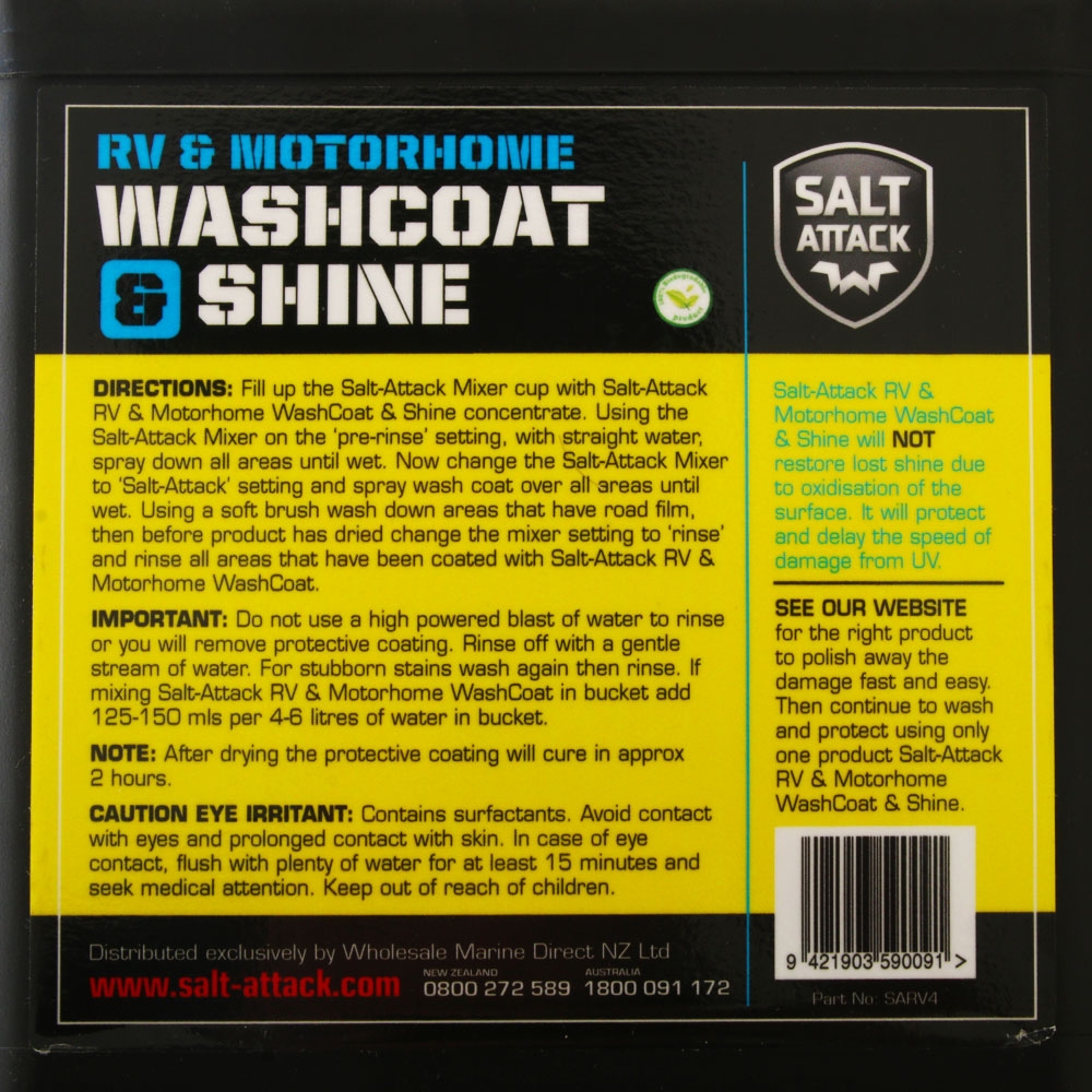 Salt Attack RV and Motorhome Washcoat and Shine 4L