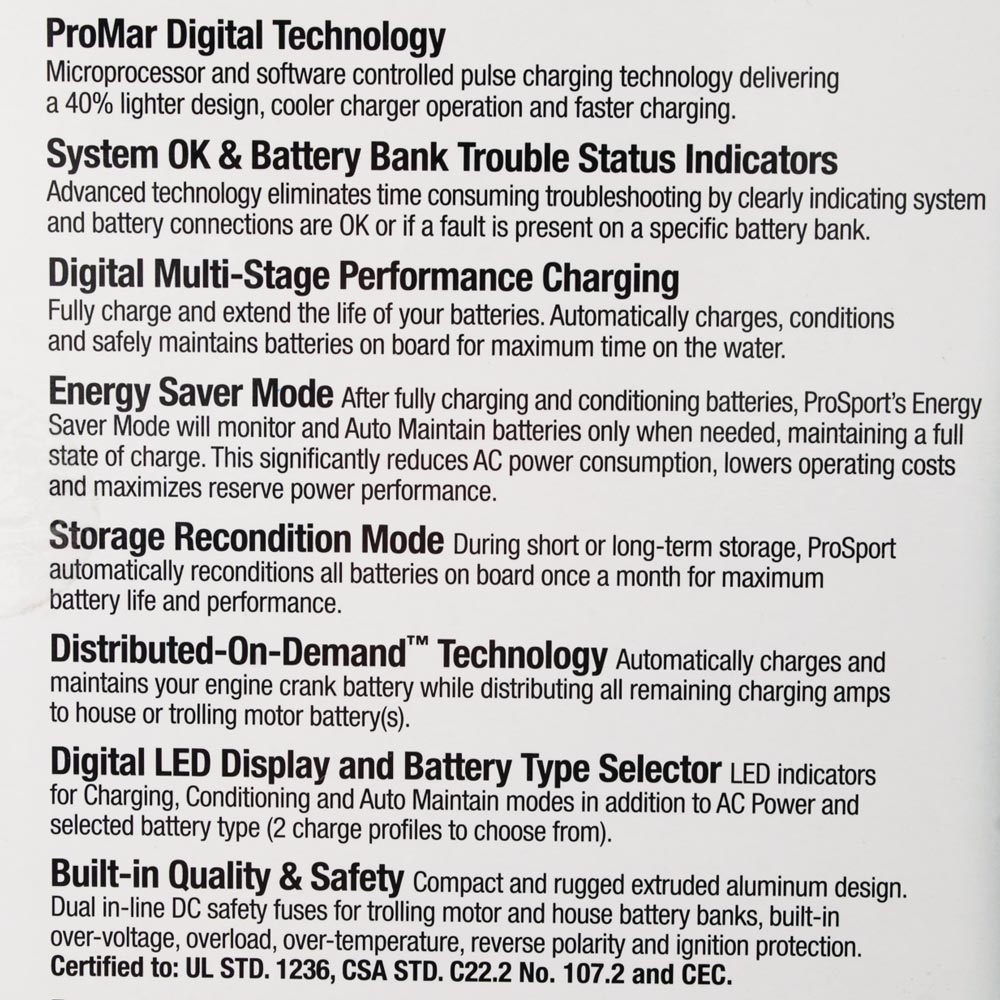 ProMariner ProSport 20 Plus PFC Gen3 3-Bank Marine Battery Charger 12/24/36V 20A