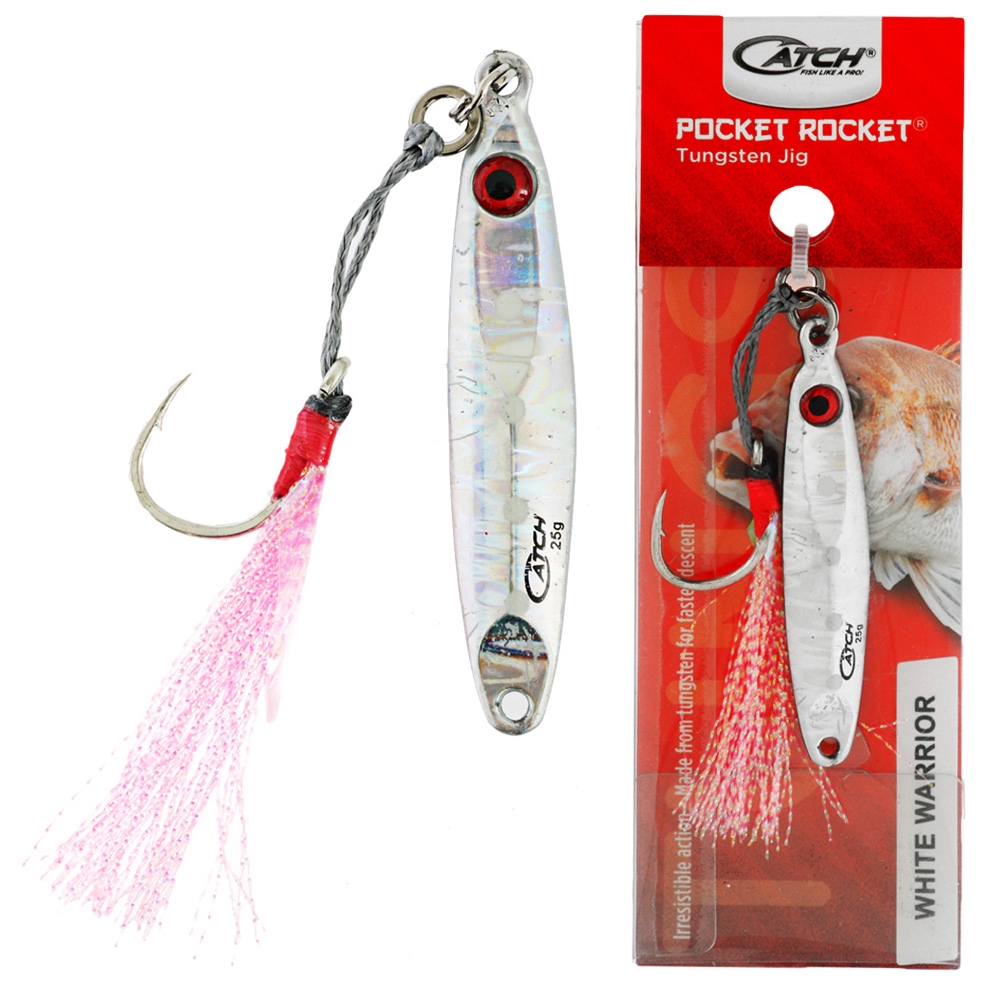 Catch Pocket Rocket Tungsten Micro Jig 32g White Warrior