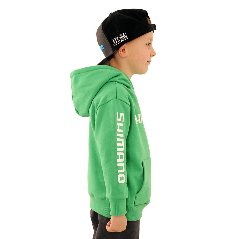 Shimano Corporate Kids Hoodie Green Size 10