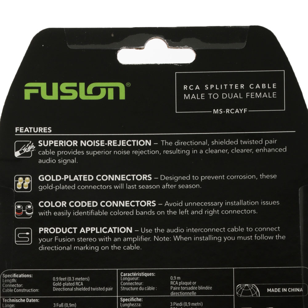 Fusion RCA Splitter Cable Male to Dual Female