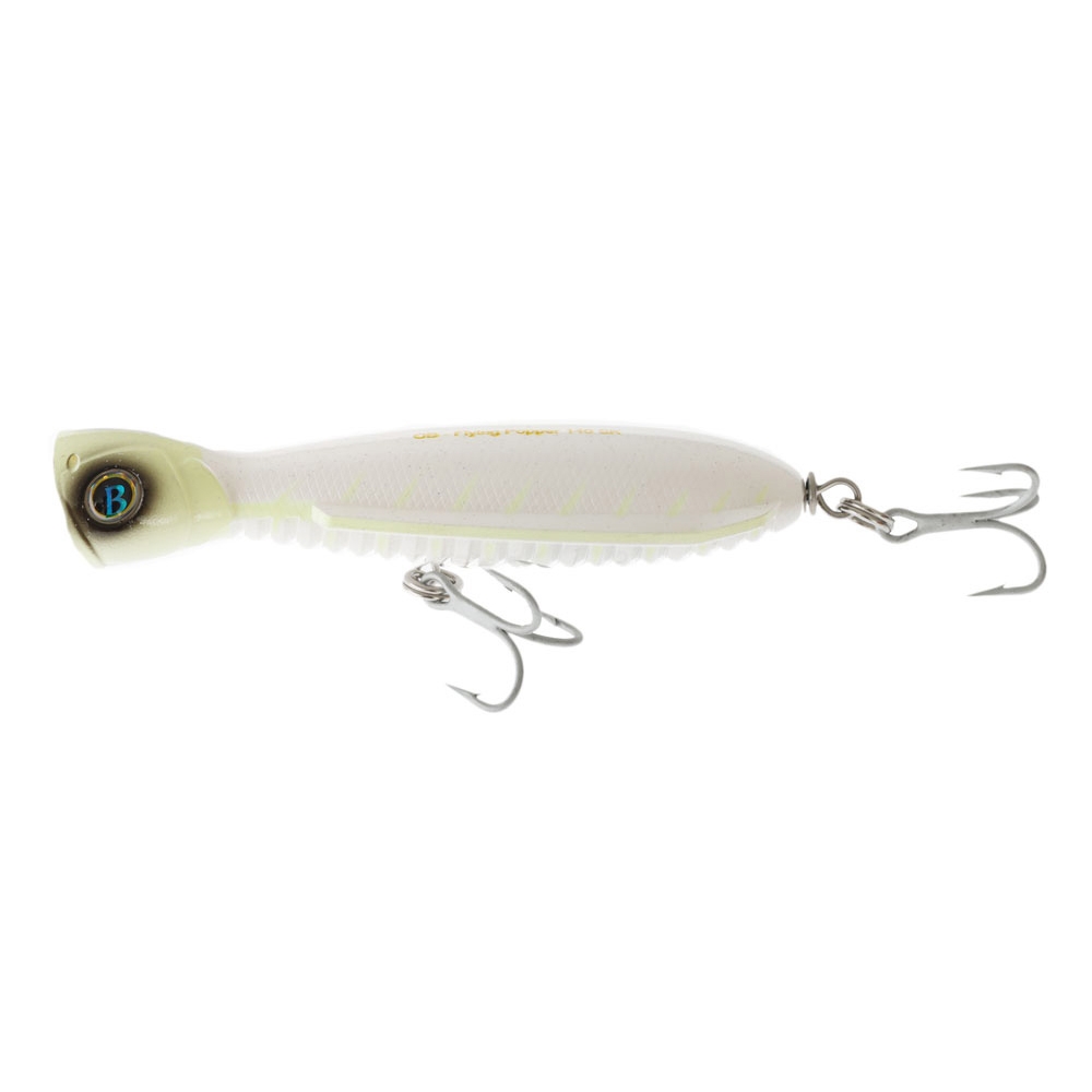 Black Magic Ocean Born Flying Popper Lure - Sinking 140mm White Ghost