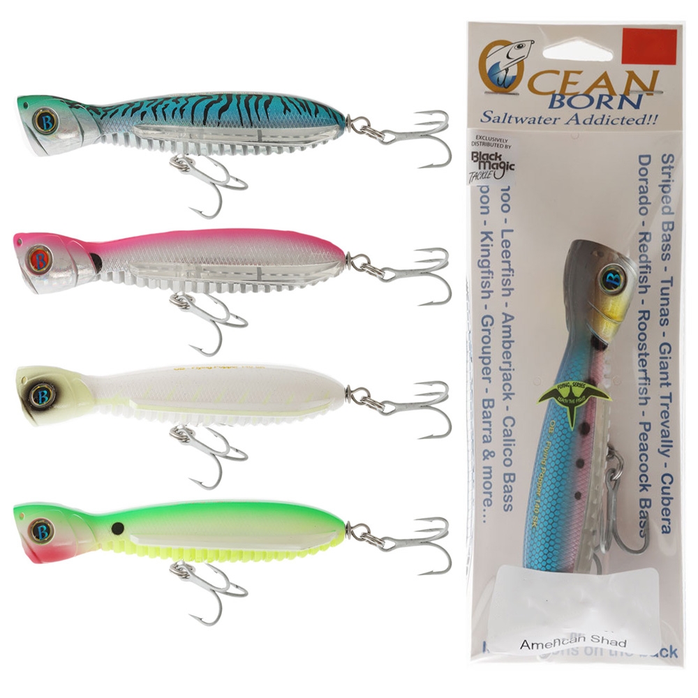 Black Magic Ocean Born Flying Popper Lure - Sinking 140mm