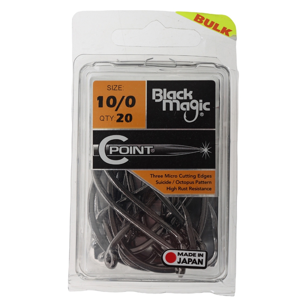 Black Magic C-Point Suicide Hooks Bulk Pack 10/0 Qty 20