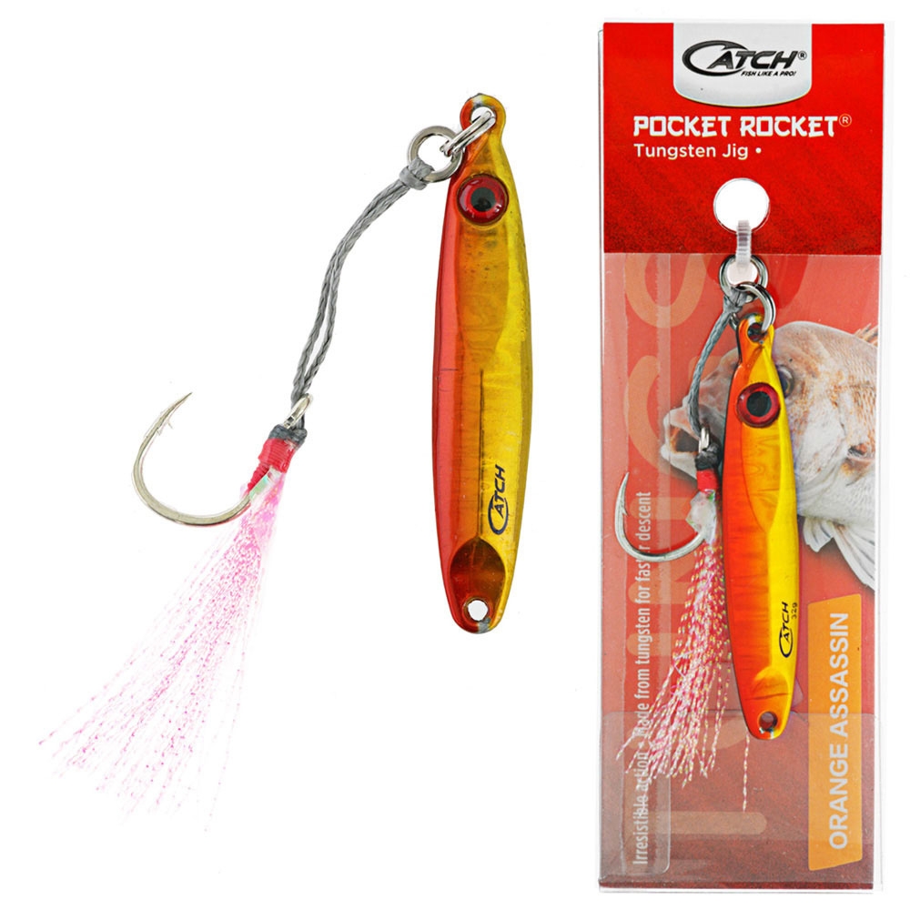 Catch Pocket Rocket Tungsten Micro Jig 45g Orange Assassin