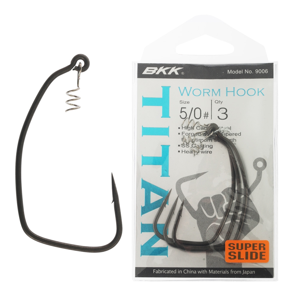 BKK Titan Worm Hooks Size 5/0 Qty 3