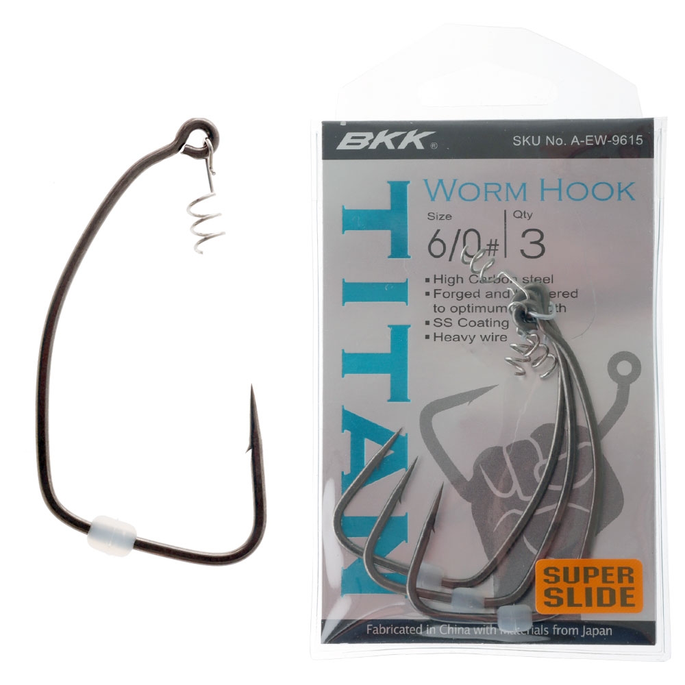 BKK Titan Worm Hooks Size 6/0 Qty 3