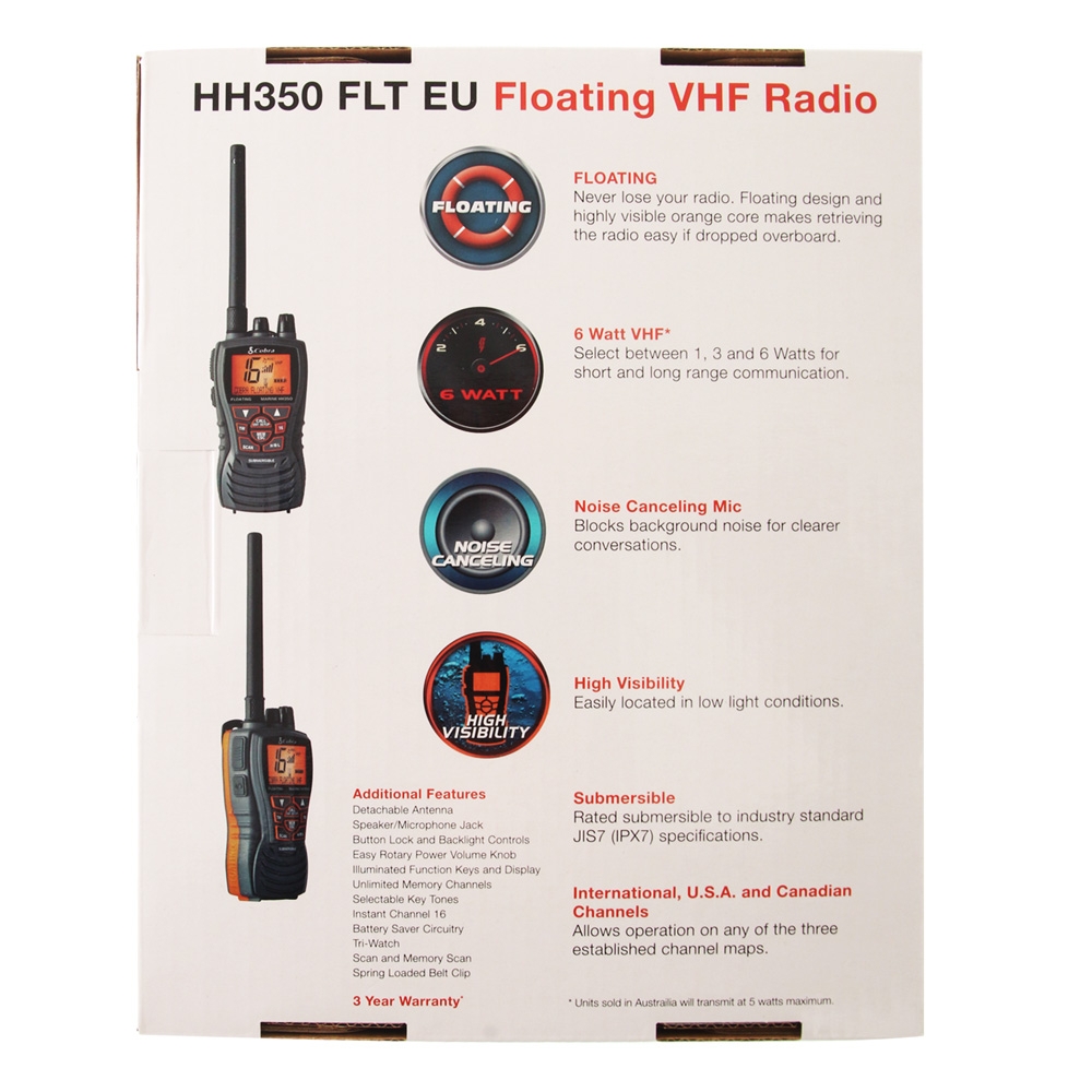Cobra HH350 Floating Handheld VHF Radio Black