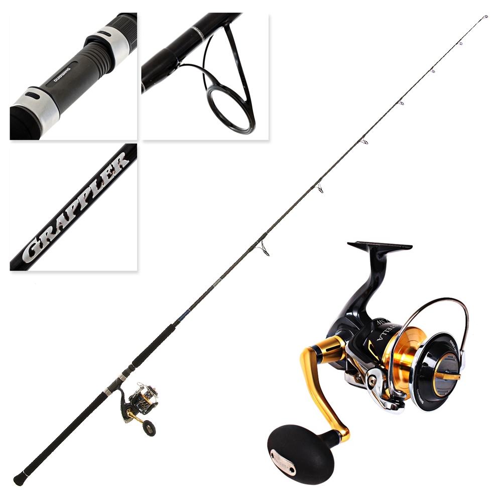Shimano Stella 14000 SWBXG and Grappler Type C S82MH Topwater Spin Combo 8ft 2in PE6 2pc