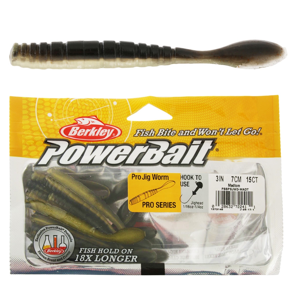 Berkley PowerBait Jig Worm Soft Bait 7cm Madtom