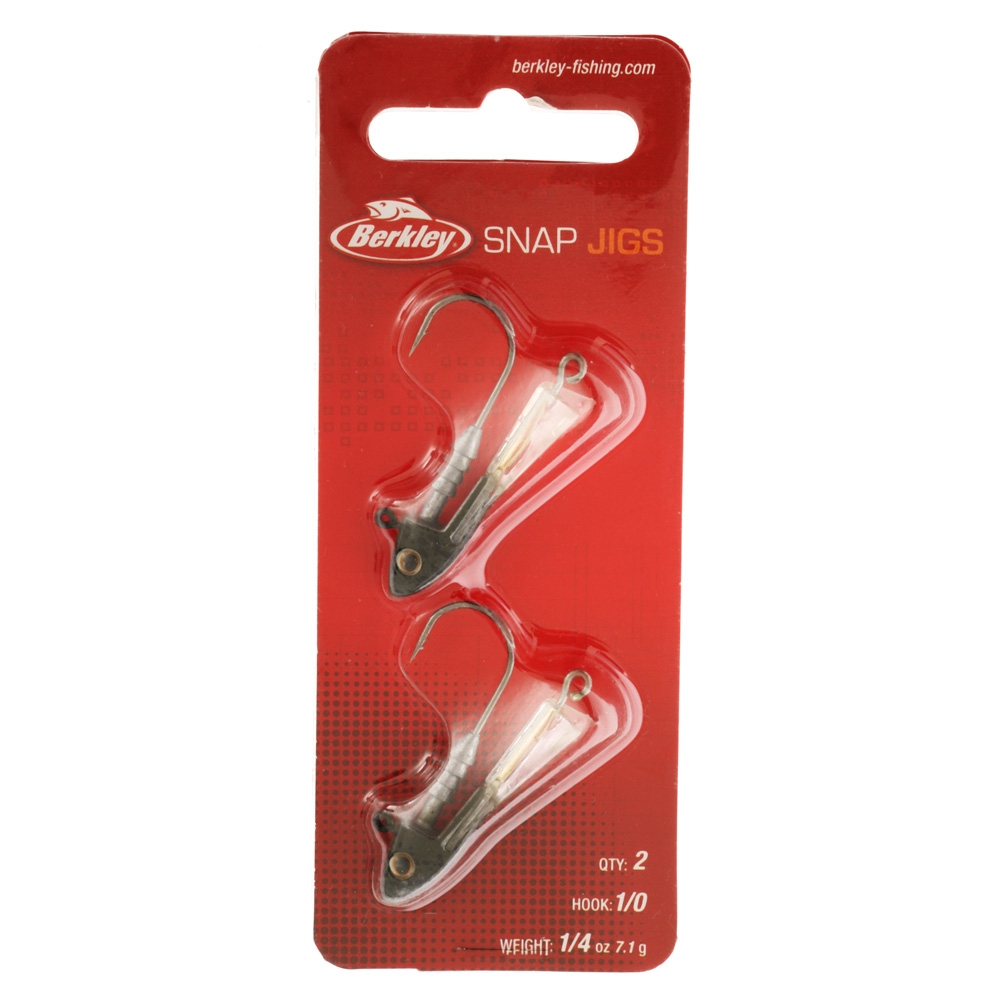 Berkley Snap Jig Heads 1/0 1/4oz Qty 2 Green Pumpkin