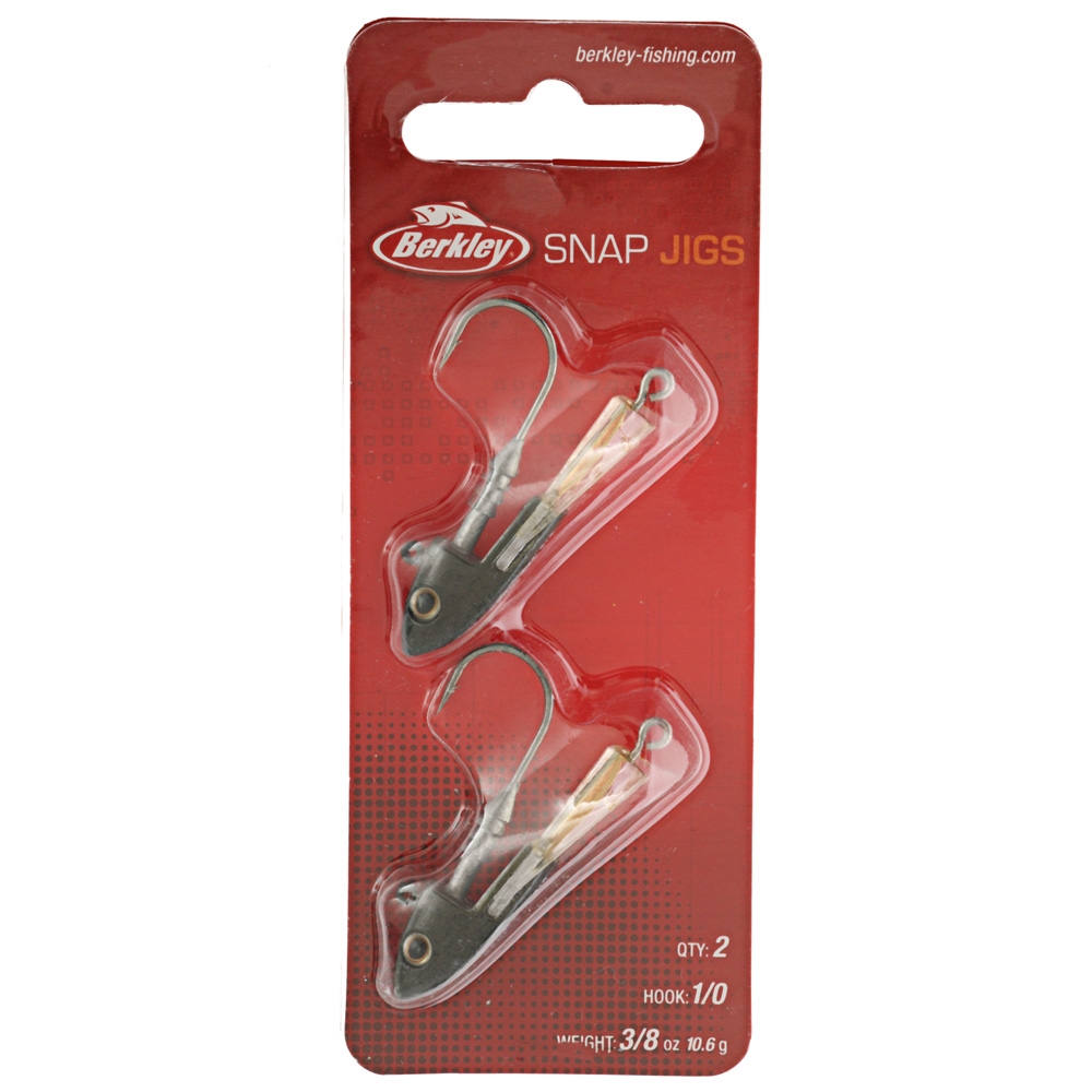 Berkley Snap Jig Heads 1/0 3/8oz Qty 2 Green Pumpkin