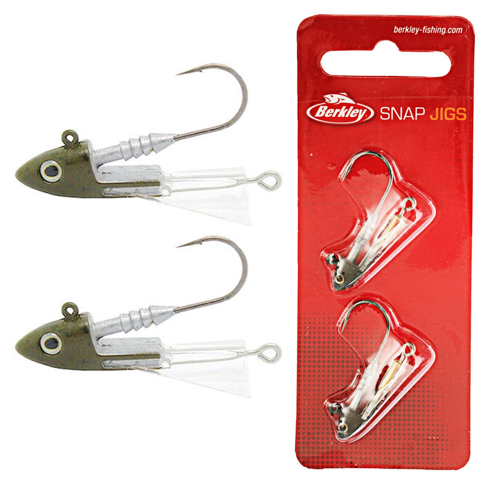 Berkley Snap Jig Heads 1/0 3/8oz Qty 2 Green Pumpkin