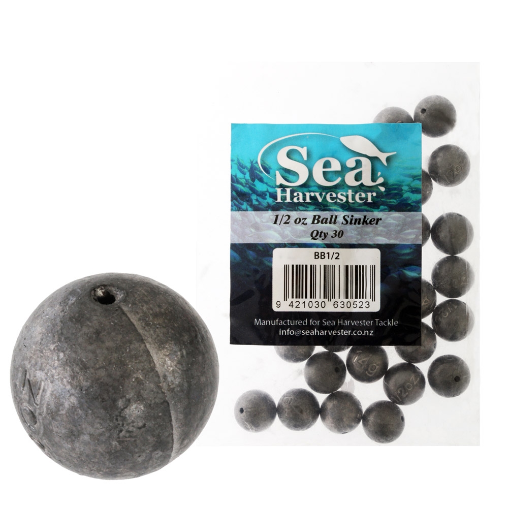 Sea Harvester Ball Sinkers Bulk Pack 1/2oz Qty 30