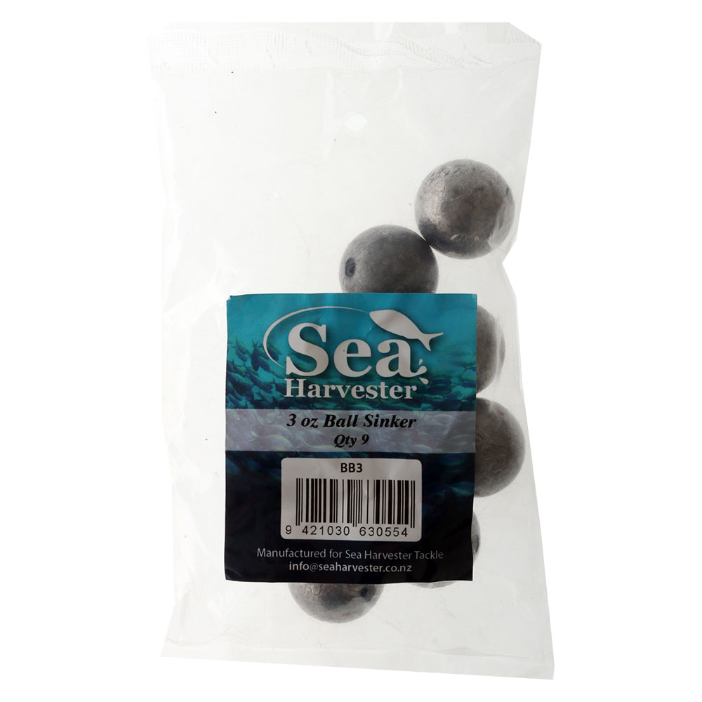 Sea Harvester Ball Sinkers Bulk Pack 3oz Qty 9
