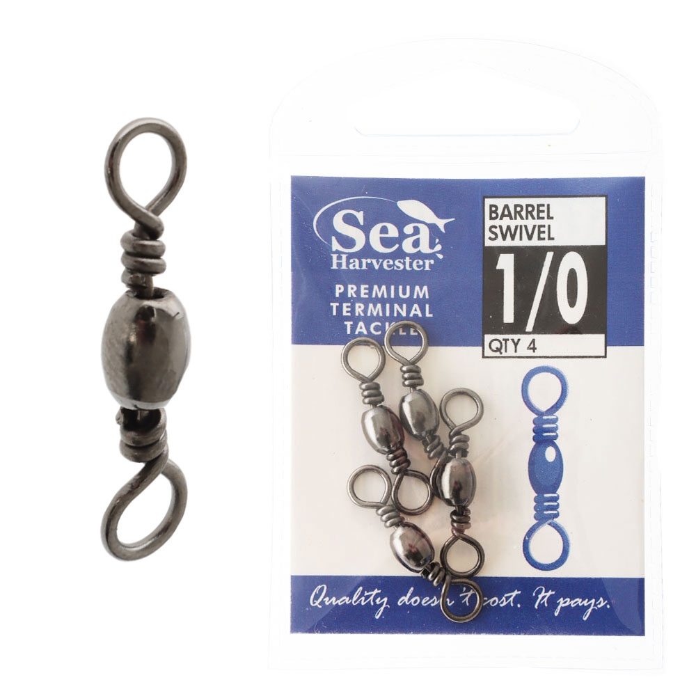 Sea Harvester Blue Barrel Swivel 1/0 Qty 4
