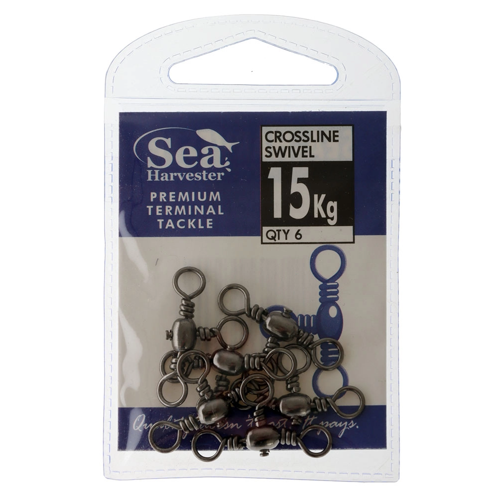Sea Harvester Blue Crossline Swivels 15kg Qty 6 Sea Harvester Blue Crossline Swivels 15kg Qty 6