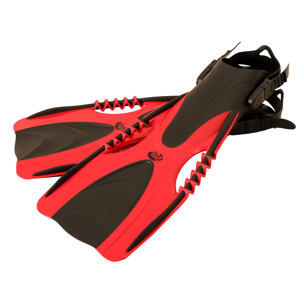 Sea Harvester F88 Open Heel Snorkel Fins Red S-M / US4-8.5