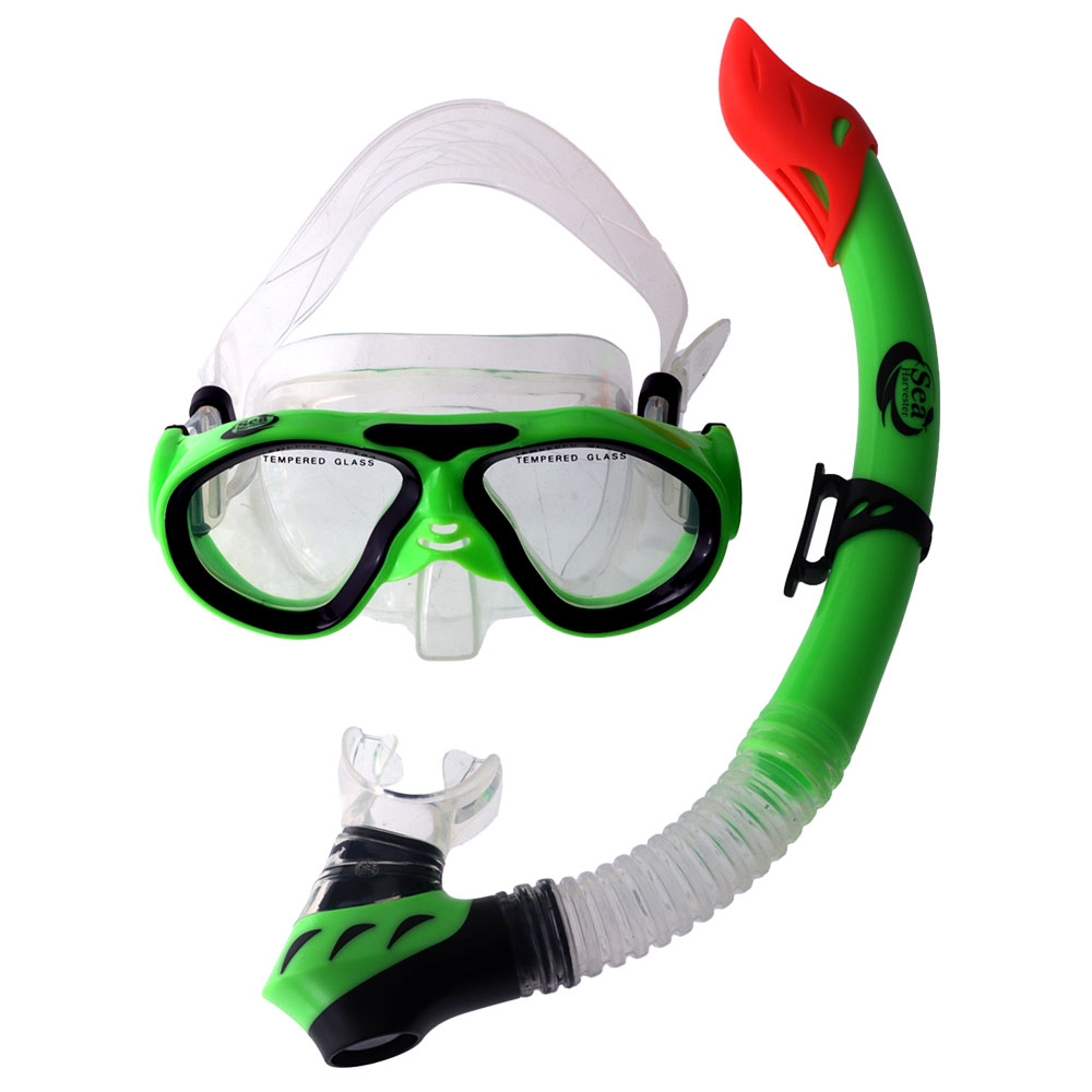 Sea Harvester Mask Snorkel Set Kids M237/SN125S Green